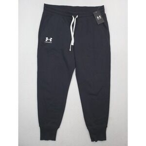 Under Armour Joggers Womens Large Black Rival Fleece Sweatpants Gym Training